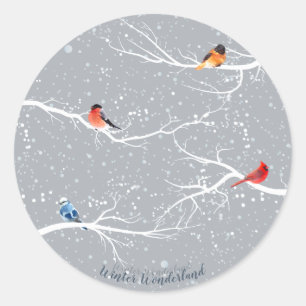 Pegatina Redonda Winter Wonderland