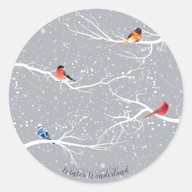 Pegatina Redonda Winter Wonderland (Anverso)