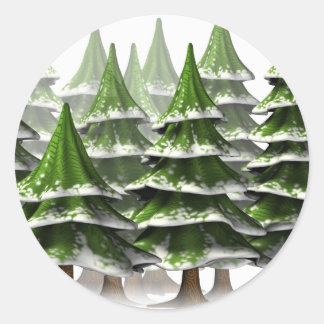 Pegatina Redonda Winter Wonderland