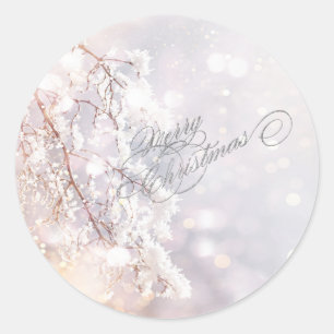Pegatina Redonda Winter Wonderland Branches