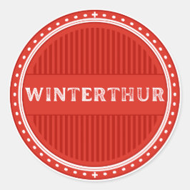 Pegatina Redonda Winterthur City Pride Emblem – Swiss Identity