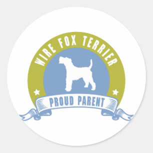 Pegatina Redonda Wire Fox Terrier