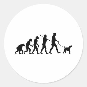 Pegatina Redonda Wire Fox Terrier