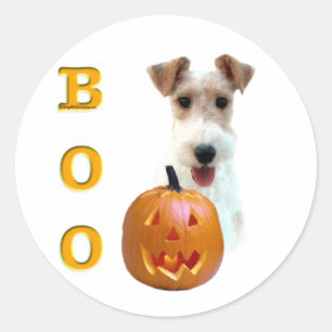 Pegatina Redonda Wire Fox Terrier Boo