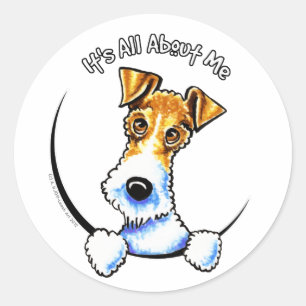 Pegatina Redonda Wire Fox Terrier IAAM