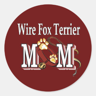 Pegatina Redonda Wire Fox Terrier Mom Gifts