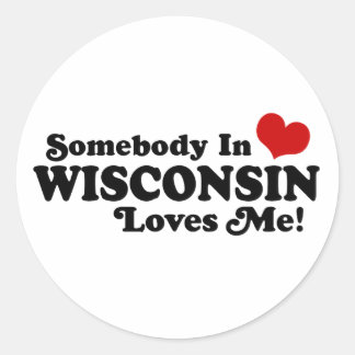 Pegatina Redonda Wisconsin