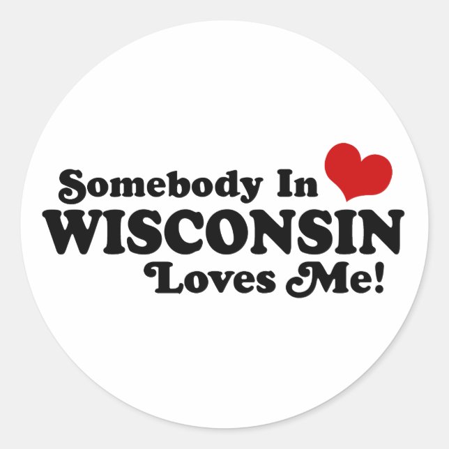 Pegatina Redonda Wisconsin (Anverso)