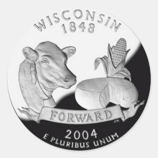 Pegatina Redonda Wisconsin