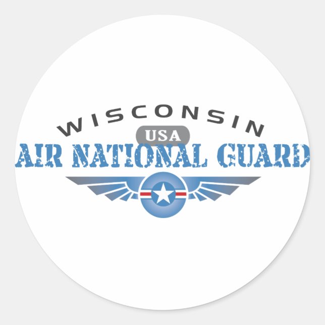 Pegatina Redonda Wisconsin Air National Guard (Anverso)