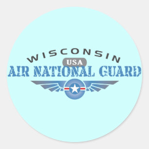 Pegatina Redonda Wisconsin Air National Guard