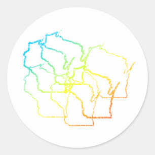 Pegatina Redonda wisconsin chill blur