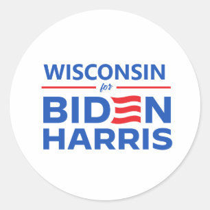 Pegatina Redonda Wisconsin para Biden Harris