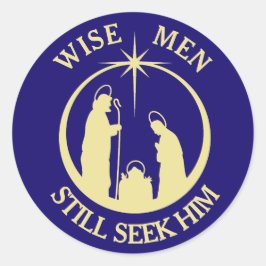 Pegatina Redonda Wise Men Nativity Christmas