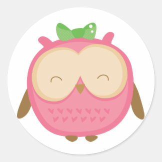 Pegatina Redonda Wise Owl