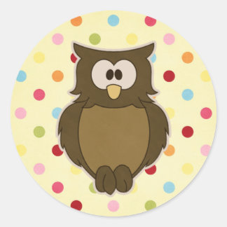 Pegatina Redonda Wise Owl
