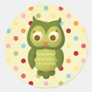 Pegatina Redonda Wise Owl