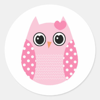 Pegatina Redonda Wise Owl