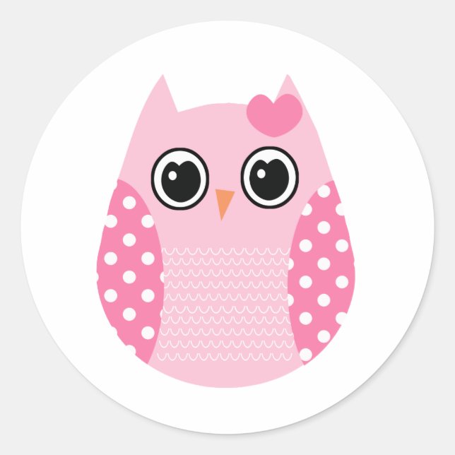 Pegatina Redonda Wise Owl (Anverso)