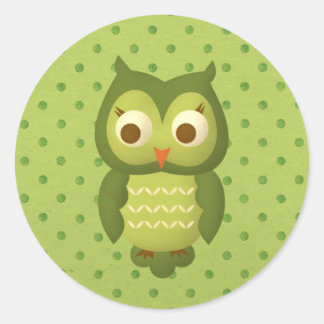 Pegatina Redonda Wise Owl