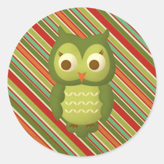 Pegatina Redonda Wise Owl