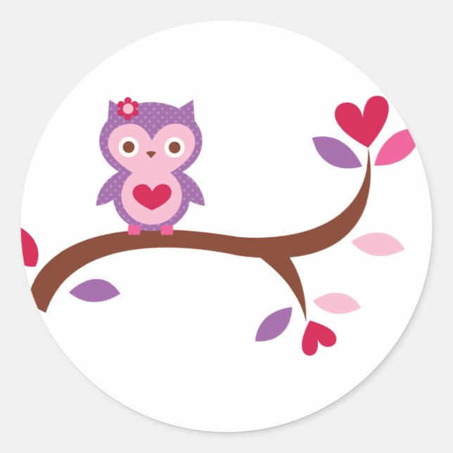 Pegatina Redonda Wise Owl (Anverso)