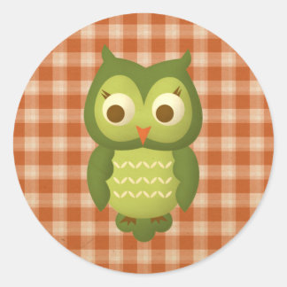 Pegatina Redonda Wise Owl