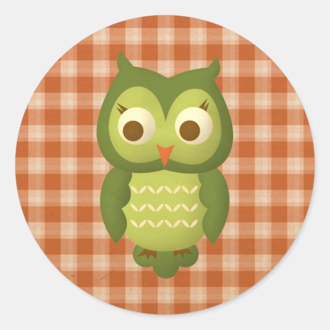 Pegatina Redonda Wise Owl (Anverso)