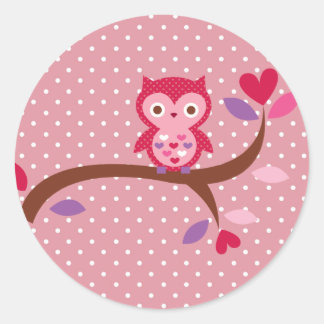 Pegatina Redonda Wise Owl