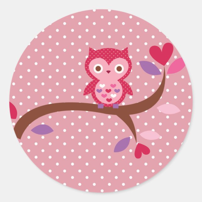 Pegatina Redonda Wise Owl (Anverso)