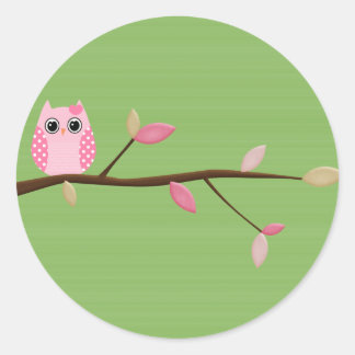 Pegatina Redonda Wise Owl