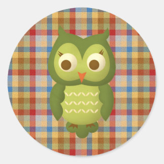 Pegatina Redonda Wise Owl