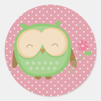 Pegatina Redonda Wise Owl