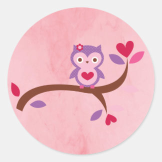 Pegatina Redonda Wise Owl