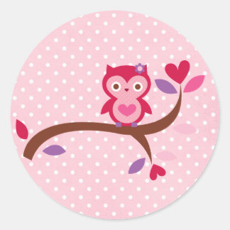 Pegatina Redonda Wise Owl
