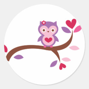 Pegatina Redonda Wise Owl