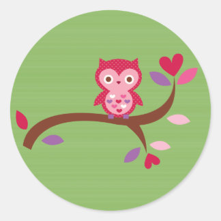 Pegatina Redonda Wise Owl