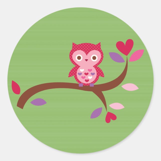 Pegatina Redonda Wise Owl (Anverso)
