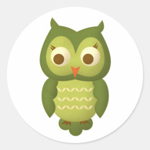 Pegatina Redonda Wise Owl