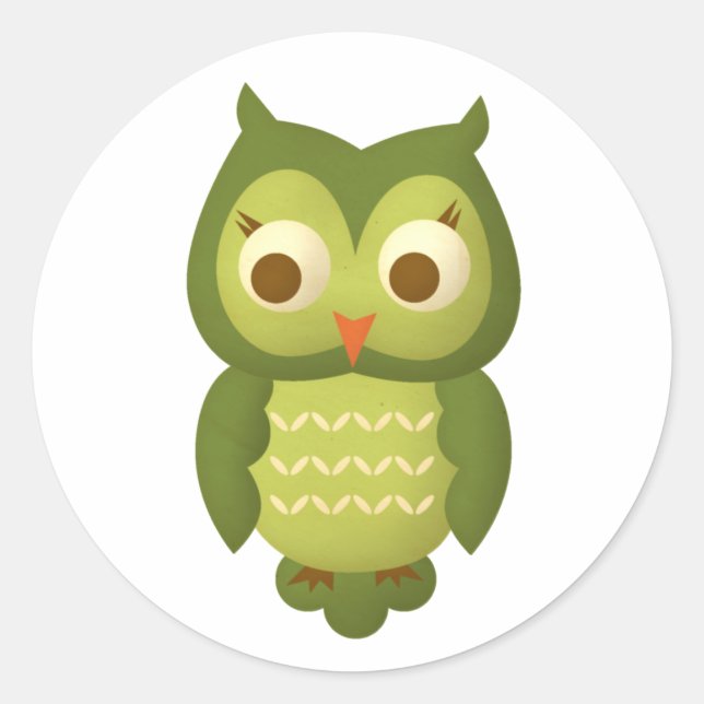 Pegatina Redonda Wise Owl (Anverso)