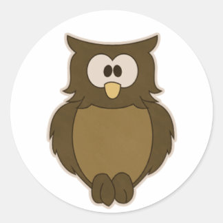 Pegatina Redonda Wise Owl