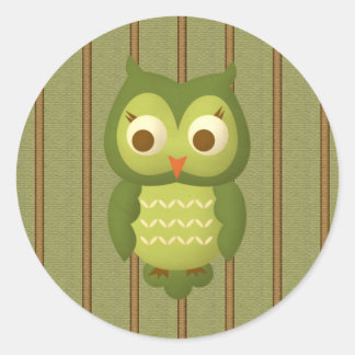 Pegatina Redonda Wise Owl