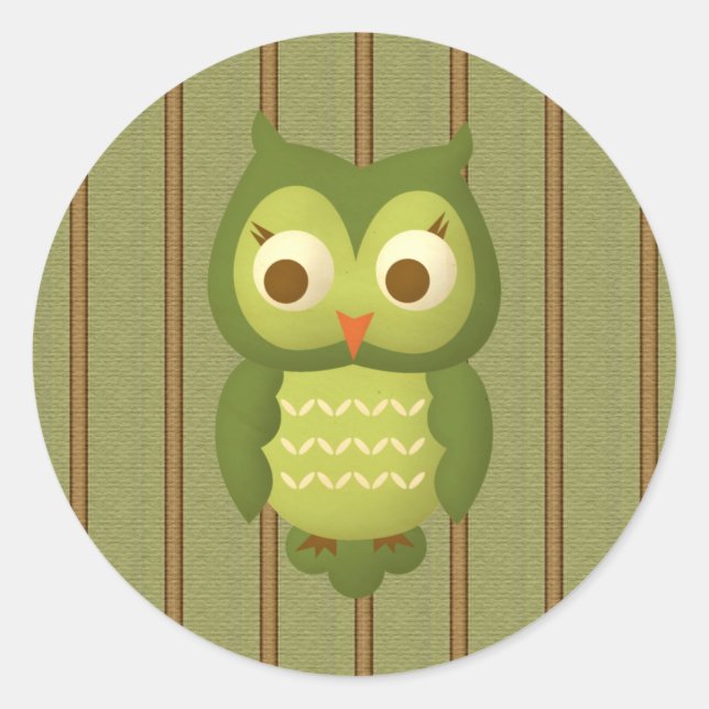 Pegatina Redonda Wise Owl (Anverso)