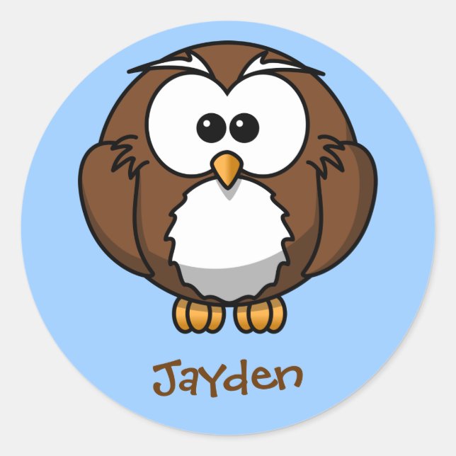 Pegatina Redonda Wise owl (Anverso)