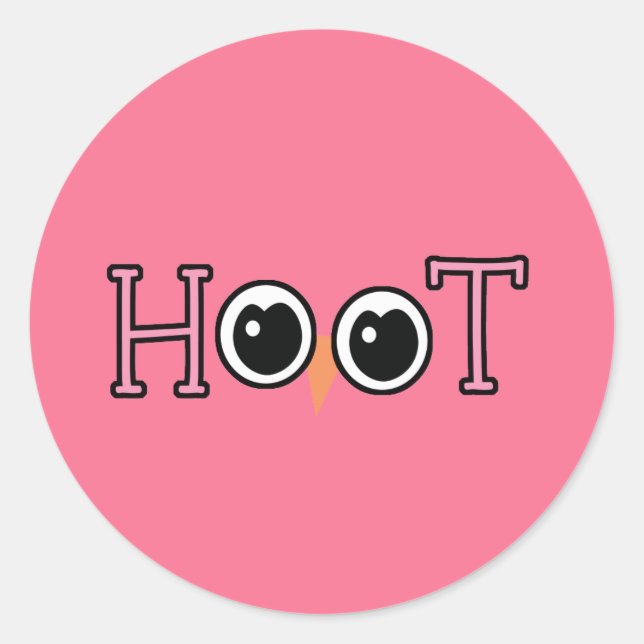 Pegatina Redonda Wise Owl Hoot (Anverso)