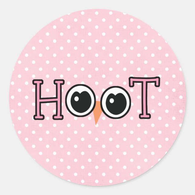 Pegatina Redonda Wise Owl Hoot (Anverso)