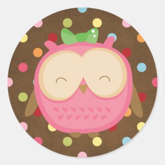Pegatina Redonda Wise Owl Hoot