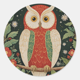 Pegatina Redonda Wise Winter Watcher