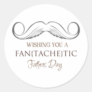 Pegatina Redonda Wishing you a fan[tache]tic Father's Day