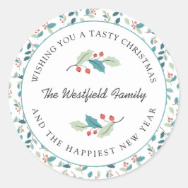 Pegatina Redonda Wishing You a Tasty Christmas